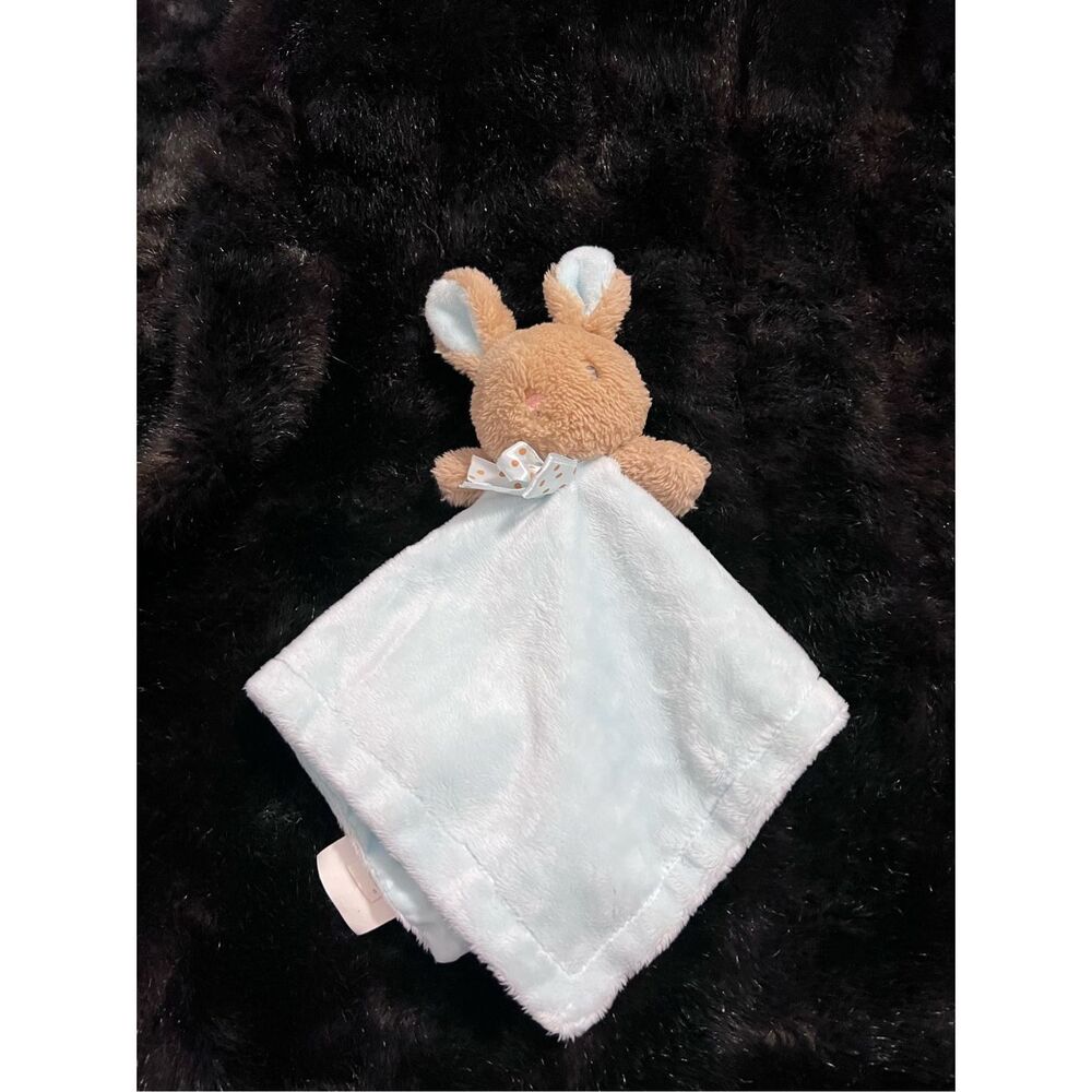 Dan Dee Rabbit Lovey Blue Bunny Baby Security Blanket Rattle Plush Easter Toy